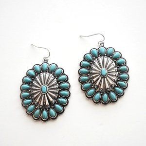 Turquoise Calhoun Concho Earrings